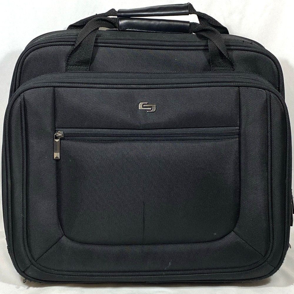 Solo Rolling Wheeled Laptop Bag PT136-4 Bryant 14x17x8" Black Carry On Used
